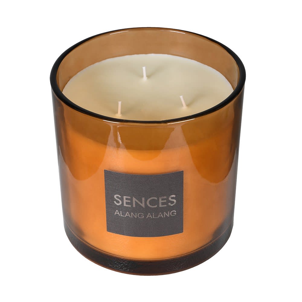 Large Sences Amber 3 Wick Candle image 2