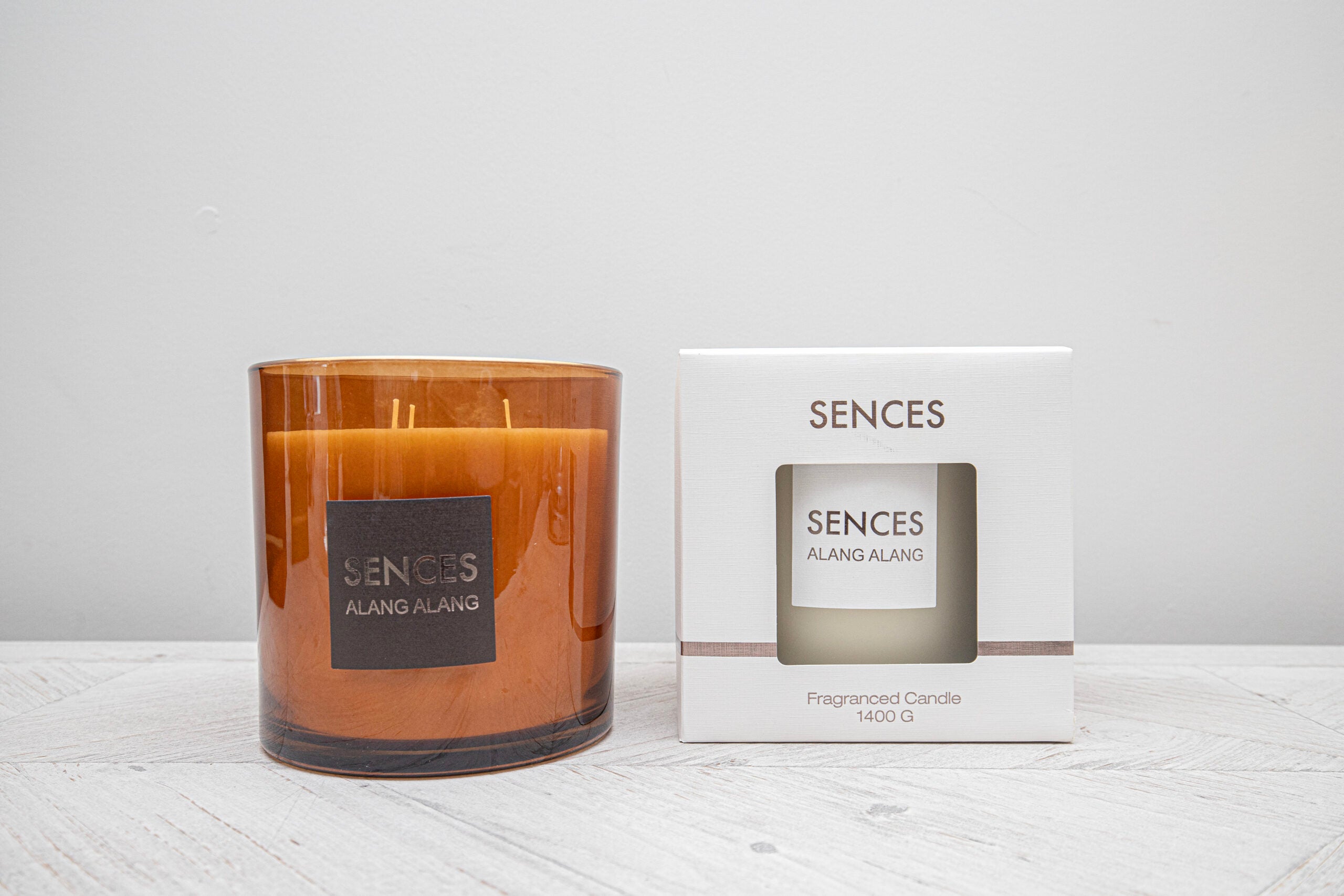 Large Sences Amber 3 Wick Candle image 0