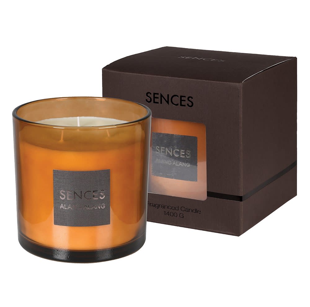Large Sences Amber 3 Wick Candle image 3