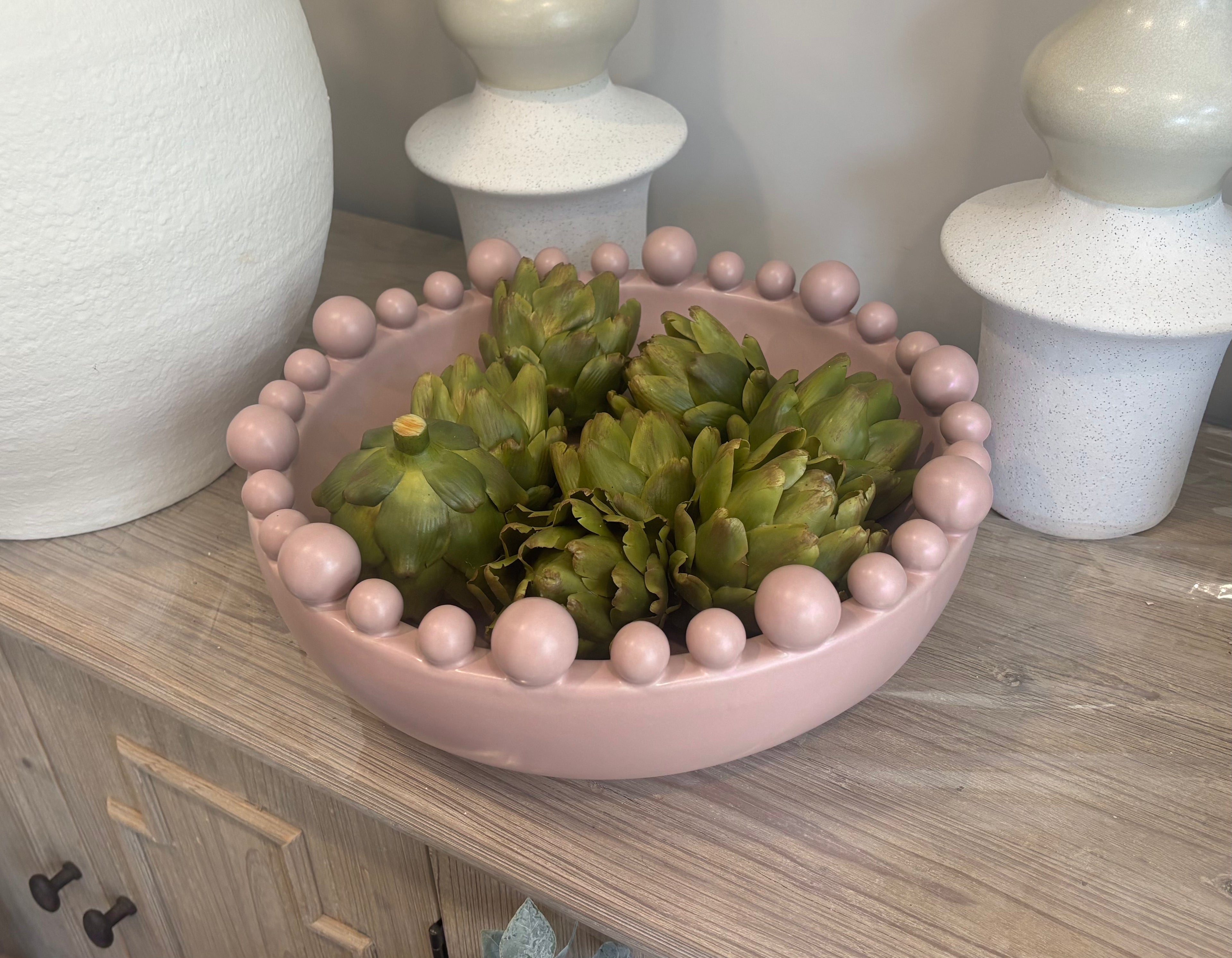 Revival Circular Bobble Bowl - Matte Rose