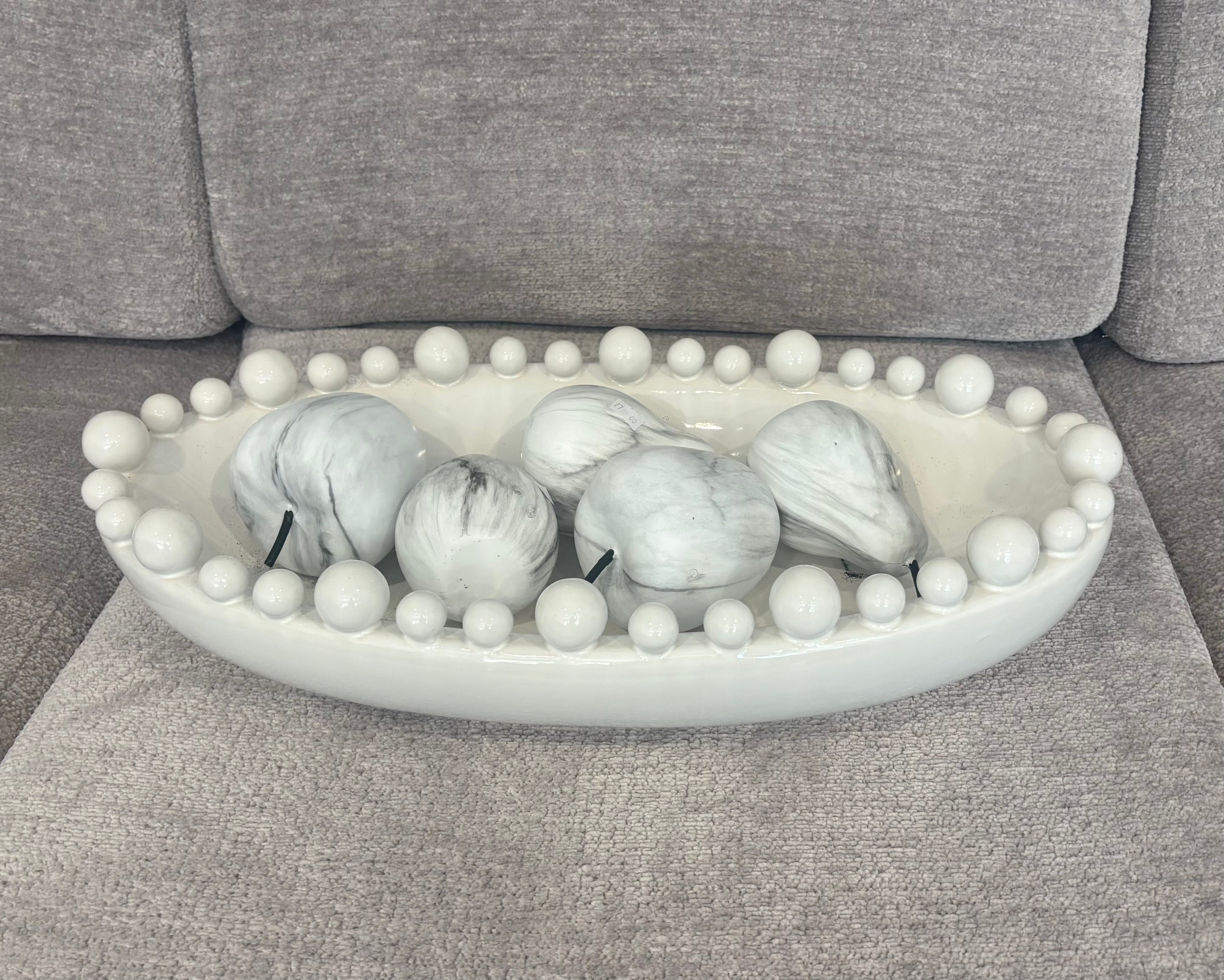 Aquilla Oval Bobble Bowl - White
