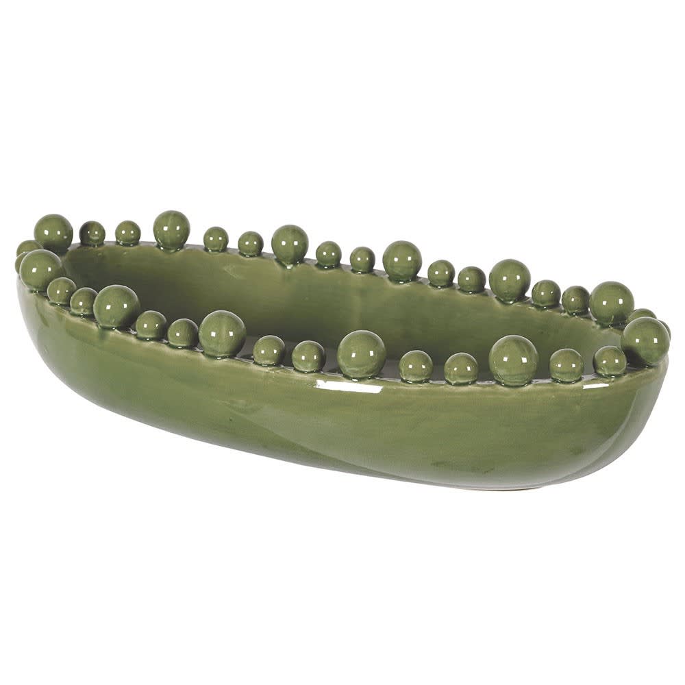 Aquilla Oval Bobble Bowl - Green