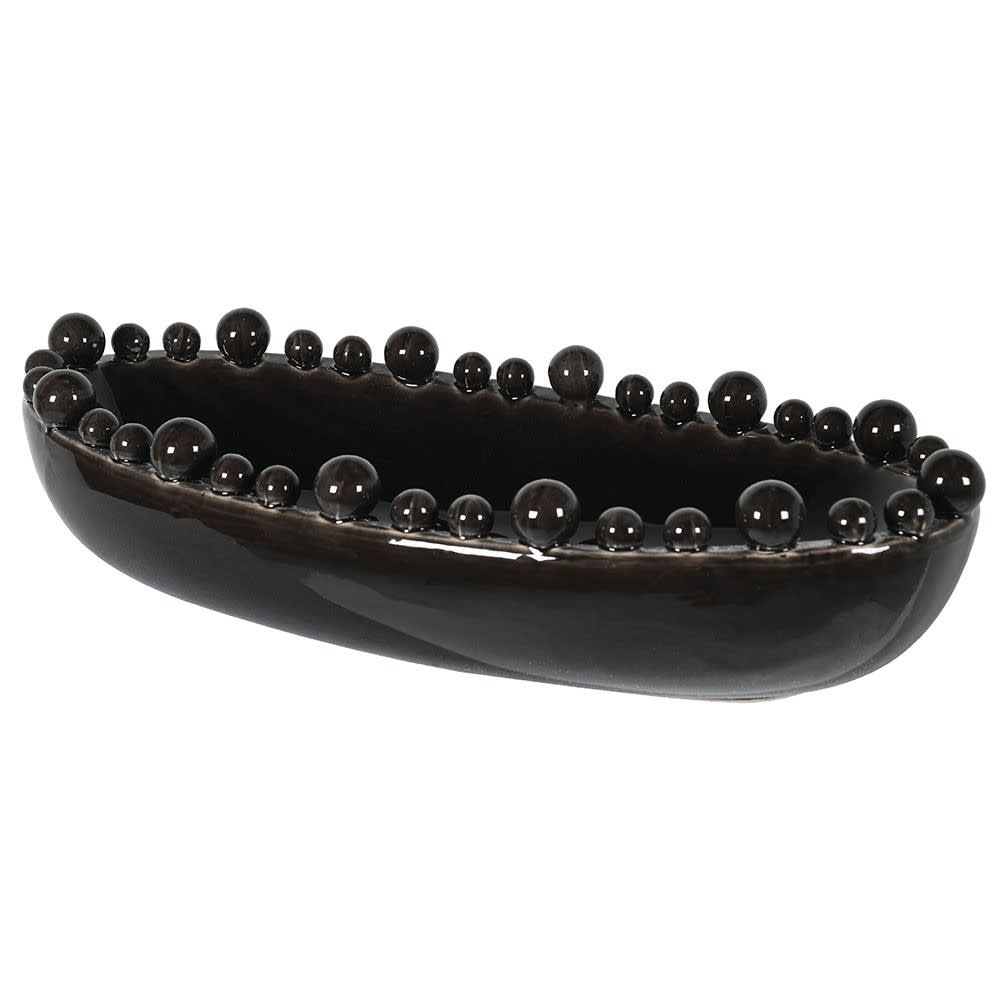 Aquilla Oval Bobble-Edged Bowl Black