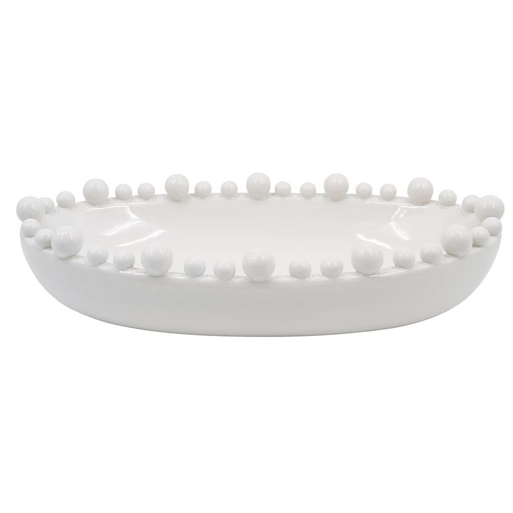 Aquilla Oval Bobble Bowl - White