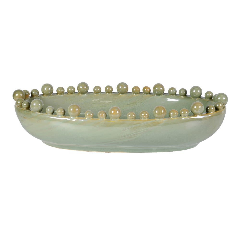 Aquilla Oval Bobble Bowl - Celadon