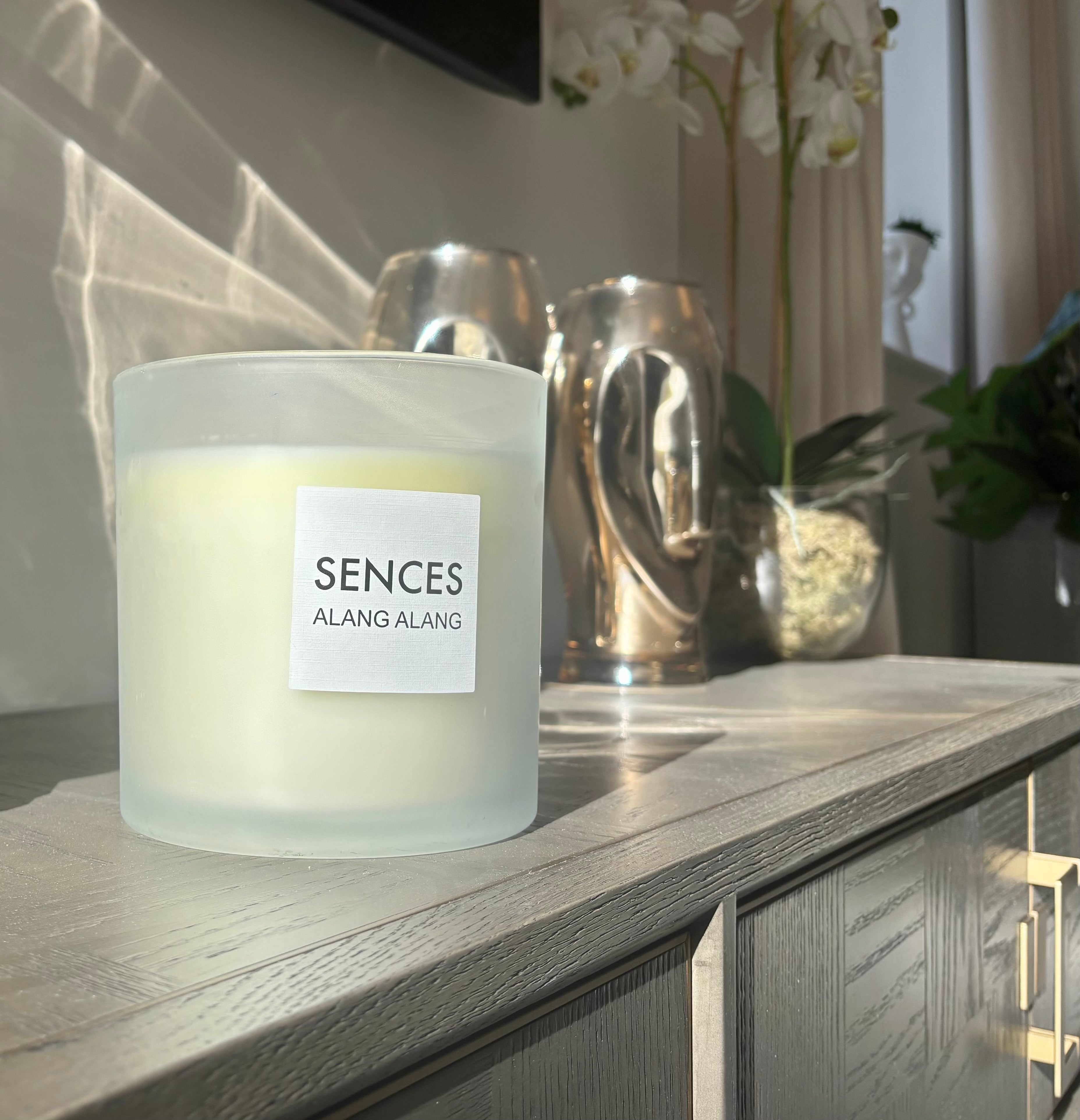 Large Sences White 3 Wick Candle
