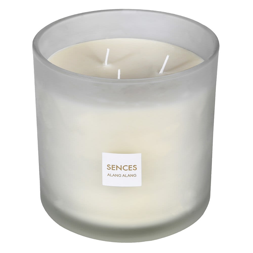 Large Sences White 3 Wick Candle image 1